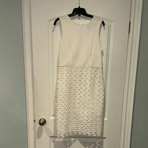 Ann Taylor White Sleeveless Eyelet Sheath Dress Size 10P